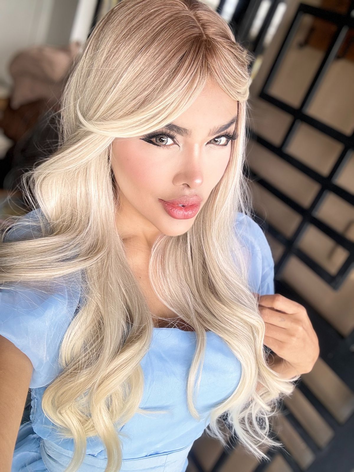 peluca rubia larga lc6217-1