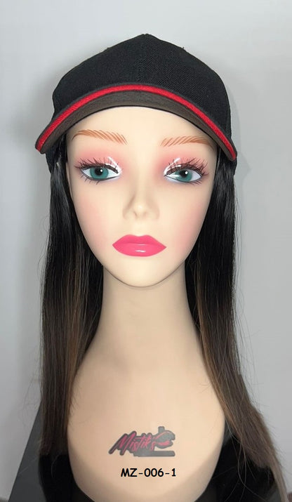 PELUCA LISA CON GORRA MZ-006-1